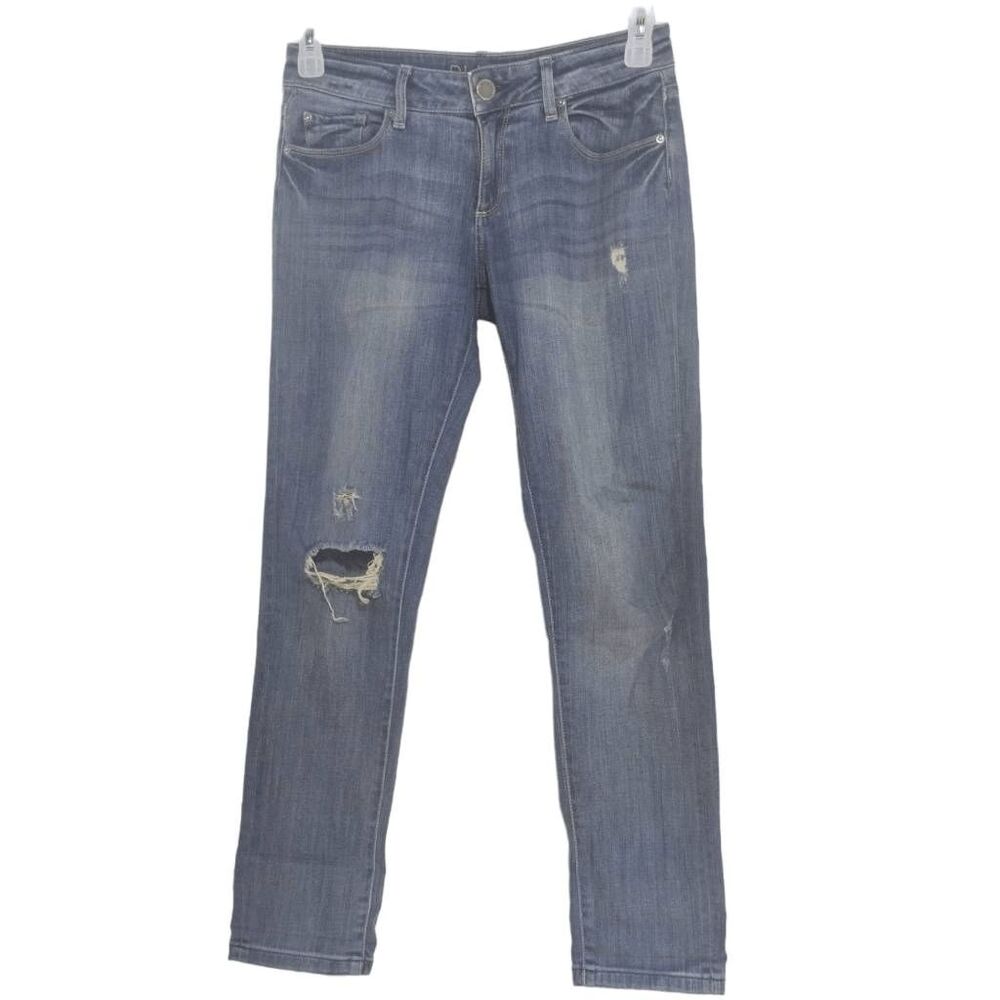DL1961 Riley Boyfriend Fury Distressed Ripped Straight Jeans Sz 24 Blue